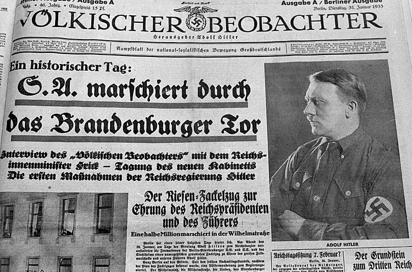 Titelseite der NSDAP-Parteizeitung "Völkischen Beobachters" zur Machtübernahme am 31. Januar 1933