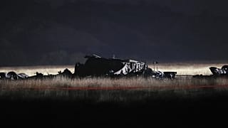 Düşen C130 uçağının enkazından bir görüntü, 12 Kasım 2025