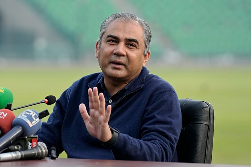 Pakistan's Interior Minister Mohsin Naqvi speaks during a press conference in Lahore, 31 January, 2025