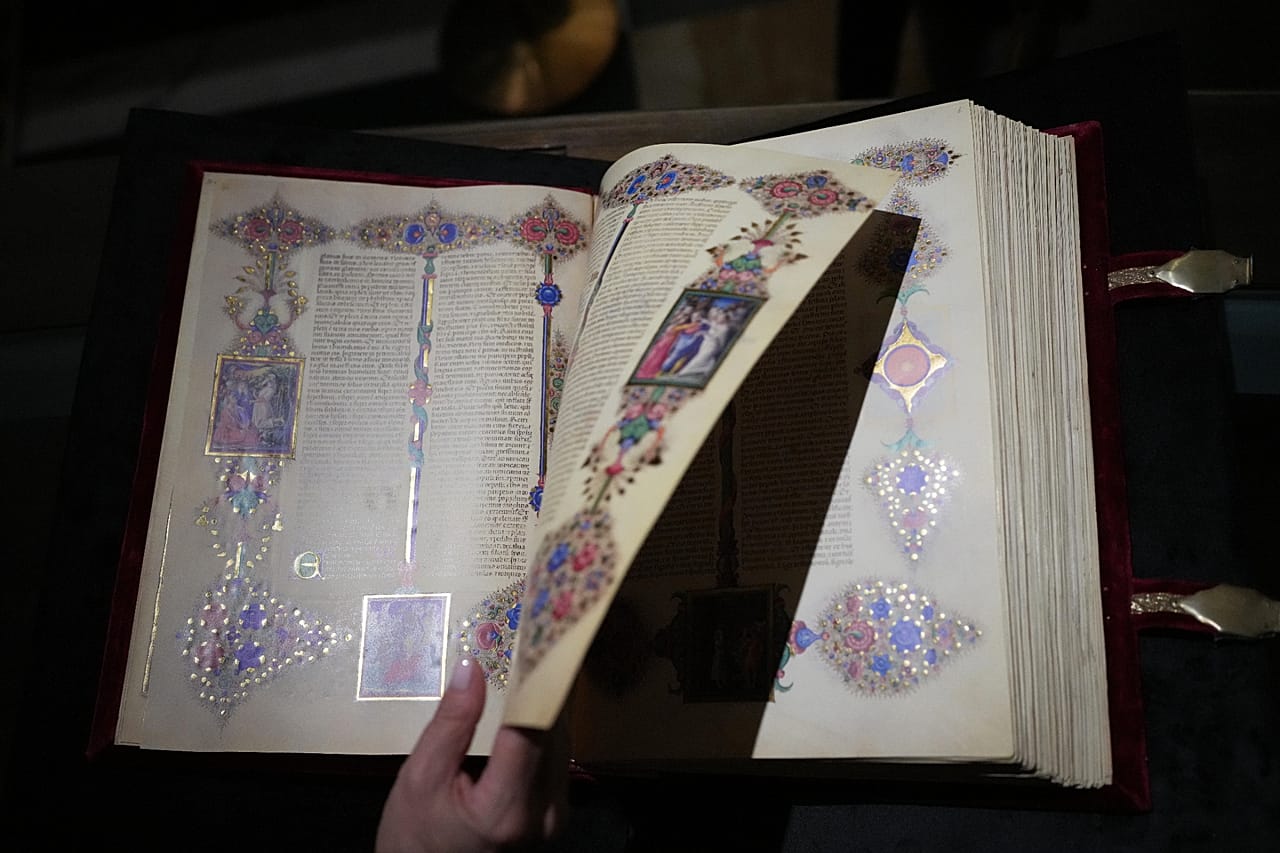 A faithful reproduction of the 15th century Borso D'Este Bible