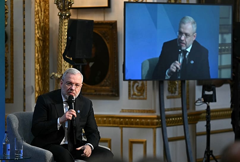 Ukraine's Minister of Energy German Galushchenko attends a panel discussion at the International Summit on the Future of Energy Security in London, Apr 24, 2025