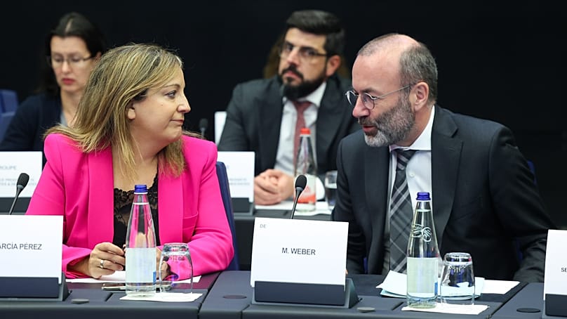 Iratxe García from the S&D and Manfred Weber from the EPP.
