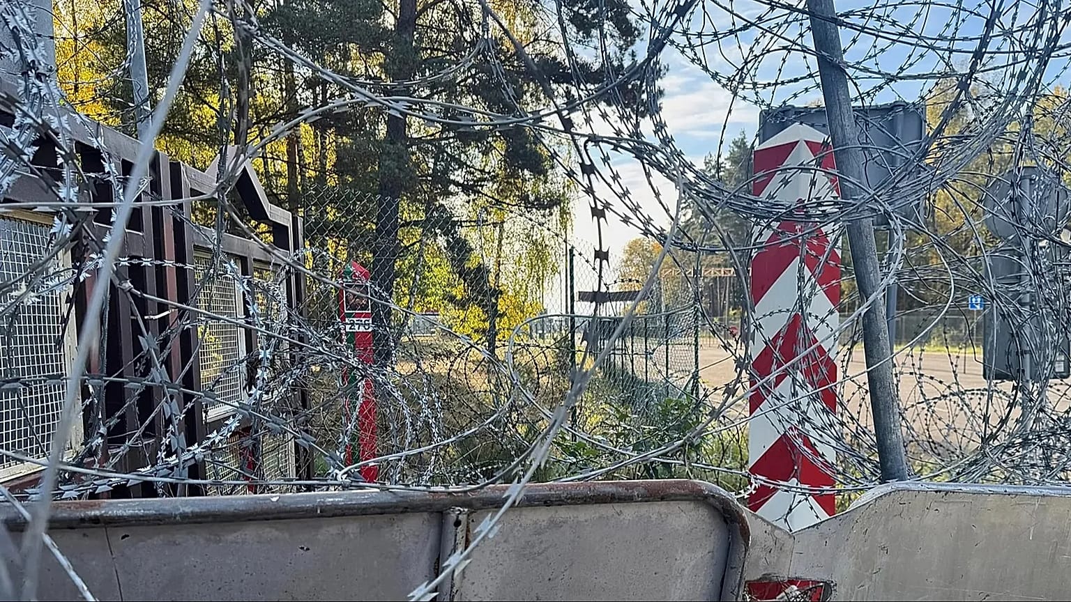 A view of a section of Poland - Belarus border barrier near Polowce-Pieszczatka, 15 October, 2025