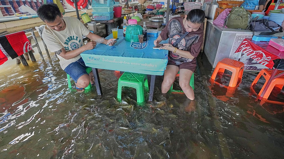 Flood turns Thai restaurant into unusual attraction