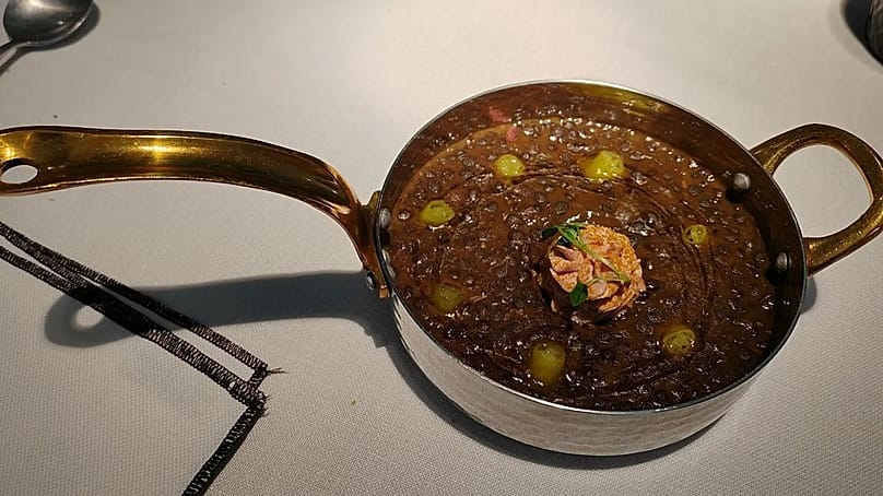 Lentejas al toque moruno, con pato y foie - Restaurante Chirón