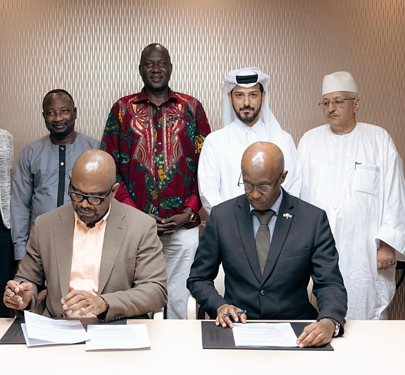 DR Congo and M23 signing a ceasefire monitoring agreement in Doha on 14 October.