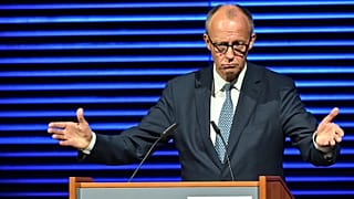 FILE: German Chancellor Friedrich Merz gives the keynote speech at the annual reception of the Thuringian CDU parliamentary group in Weimar, 4 November 2025