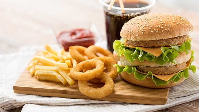 Do fries go with that? A traditional burger meal 