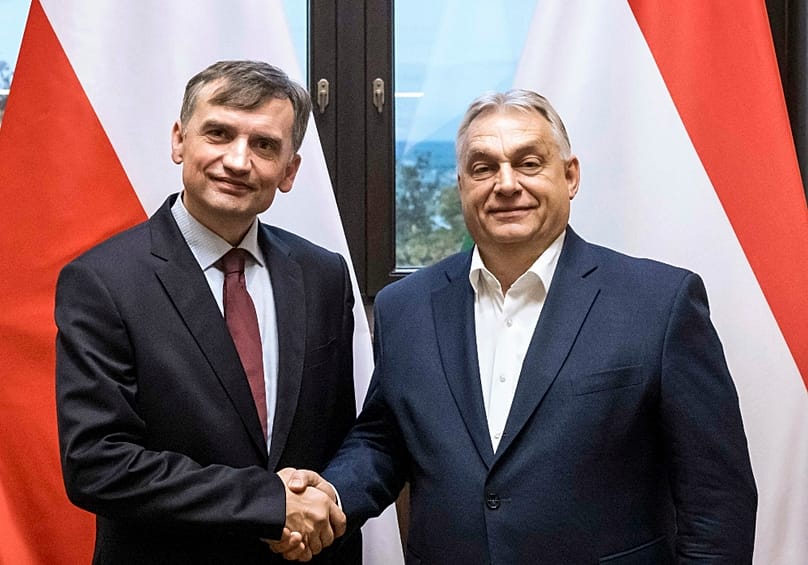 Zbigniew Ziobro volt lengyel igazságügyi miniszter és Orbán Viktor miniszterelnök találkozója Budapesten, 2025. október 30-án