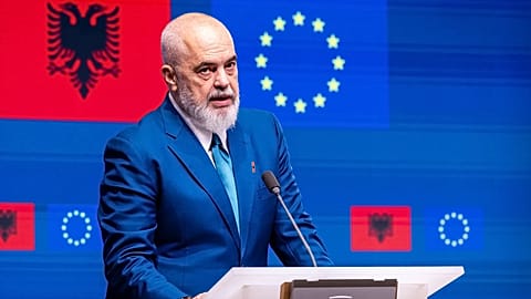 Le Premier ministre albanais Edi Rama à Bruxelles. 