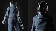 Oben zu sehen: der EuroSuit-Prototyp für Astronautinnen und Astronauten zum Tragen auf der Internationalen Raumstation ISS.