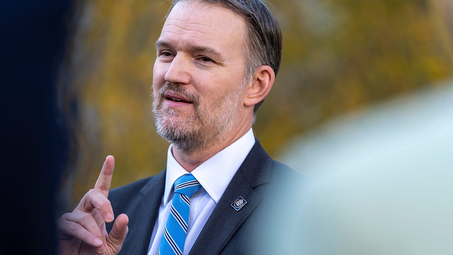 U.S. Trade Representative Jamieson Greer speaks with reporters at the White House, Thursday, Oct. 30, 2025, in Washington. 