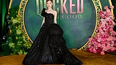 Ariana Grande poses for photographers upon arrival at the premiere of the film "Wicked For Good" in London
