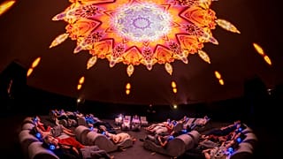 People inside The Lumisphere. 