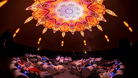 People inside The Lumisphere. 