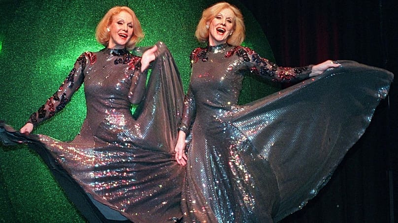 FILE: Alice and Ellen Kessler present excerpts from their show "Eins und eins ist eins" (One and one is one) at a press conference in Berlin, Germany, Jan. 17, 1997