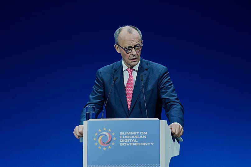 Bundeskanzler Merz auf dem EU-Summit in Berlin: "Wollen keine virtuellen Mauern"