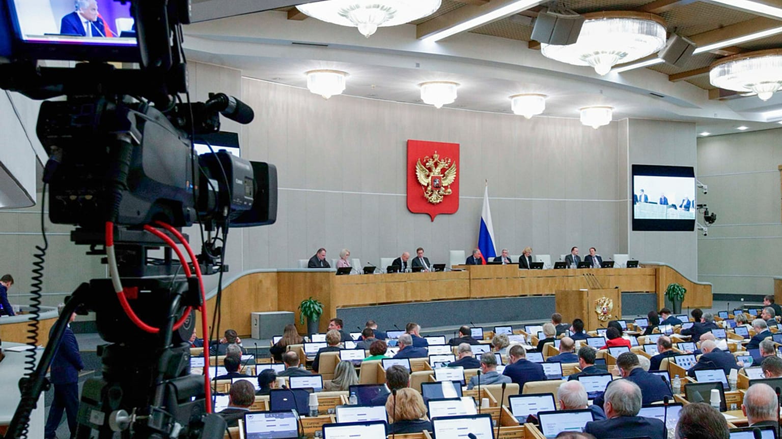Rusya Parlamentosu’nun alt kanadı olan Devlet Duması’nda milletvekilleri bir oturum sırasında, 28 Ekim 2025