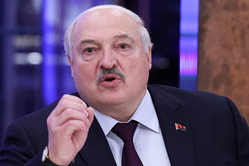 Belarusian President Aliaksandr Lukashenka speaks during a session at the World Atomic Week forum in Moscow, 25 September, 2025