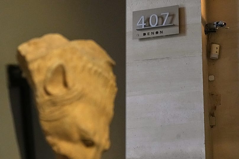 A security camera in the Denon wing of Le Louvre museum, 19 November, 2025