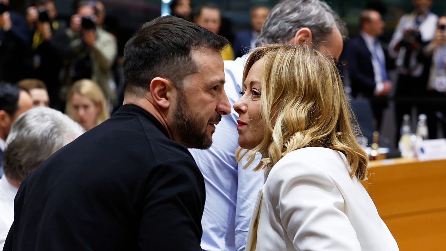 Zelenszkij és Giorgia Meloni, Brüsszel, 2025 március 6. 