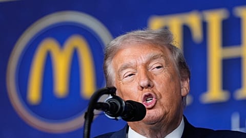 O Presidente Donald Trump discursa na Cimeira de Impacto da McDonald's, segunda-feira, 17 de novembro de 2025, em Washington.