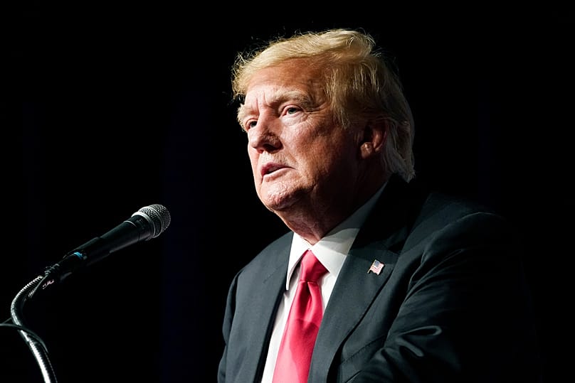 الرئيس دونالد ترامب يتحدث خلال فعالية في لاس فيغاس.