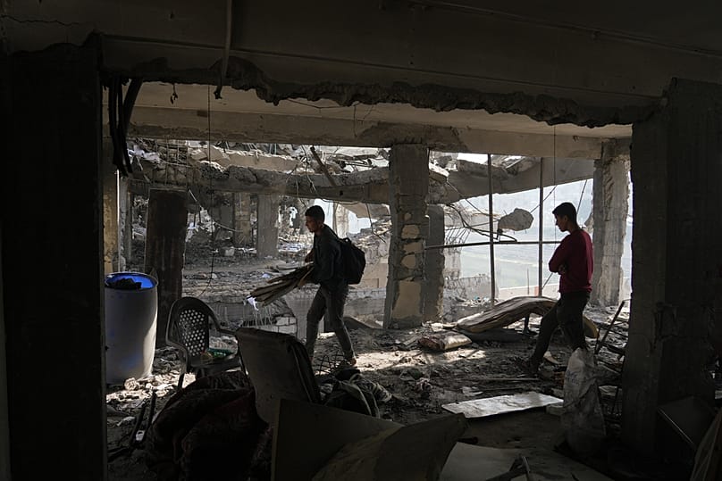 Rescaldo de um ataque na Cidade de Gaza