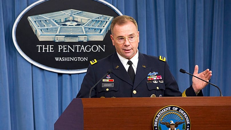 Der ehemalige Kommandeur der US-Armee in Europa, Generalleutnant Ben Hodges, spricht während seiner Pressekonferenz im Pentagon am Mittwoch, den 9. Dezember 2015.