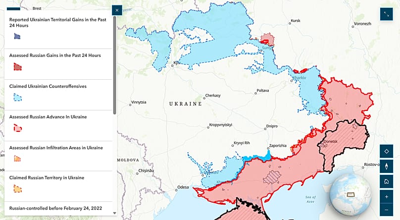 Mapa sobre el estado de la guerra en Ucrania