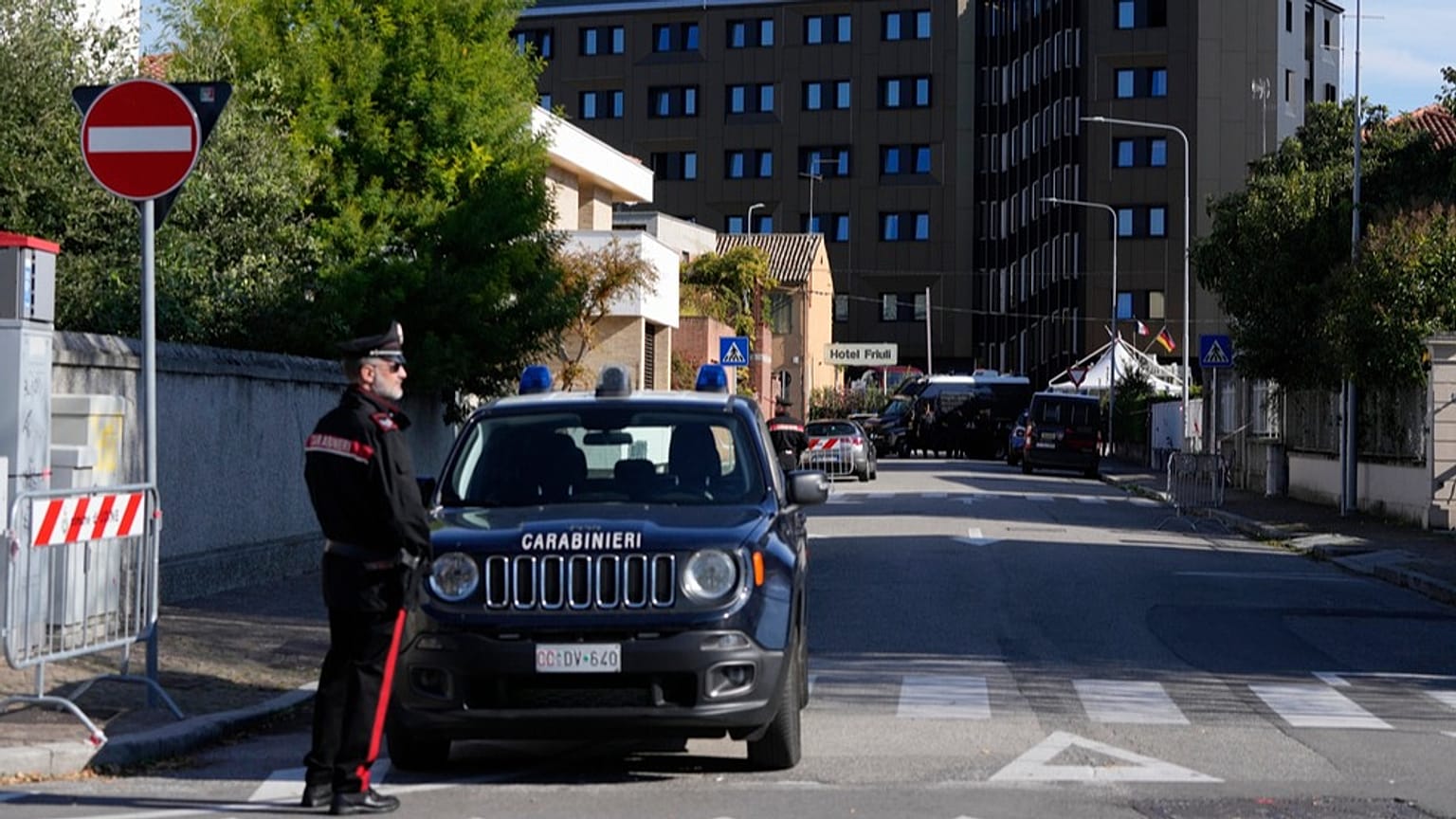 FILE: Police officers patrol in Udine, 14 October 2025
