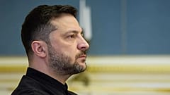 Ukrayna Devlet Başkanı Volodymyr Zelenskyy 31 Ekim 2025, Cuma günü Ukrayna'nın başkenti Kiev'de bir basın toplantısına katıldı