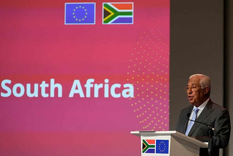 European Council President António Costa addresses the media in Johannesburg, 20 November, 2025