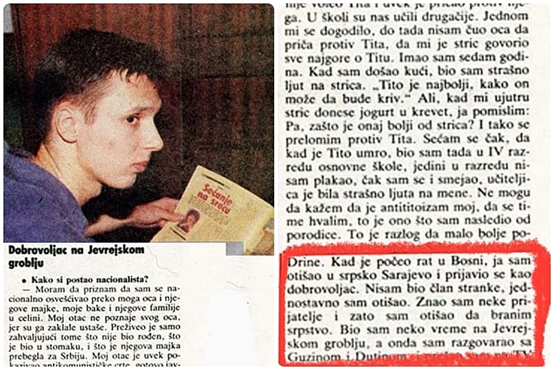 „A boszniai háborúban önkéntesnek jelentkeztem” – ismerte el Vučić egy belgrádi hetilapnak adott interjúban, 1994 augusztusában