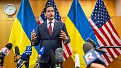 Marco Rubio in conferenza stampa a Ginevra