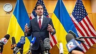 Marco Rubio in conferenza stampa a Ginevra