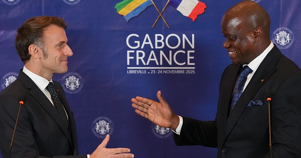 French President Emmanuel Macron continues his African tour in Libreville