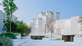 A dynamic entrance plaza framed by indigenous trees and bold architecture invites all to explore nature’s greatest story at the Natural History Museum Abu Dhabi.