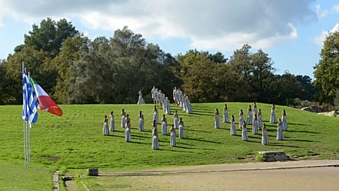 Die letzte Probe in der archäologischen Stätte von Olympia am Montag, den 24.11.