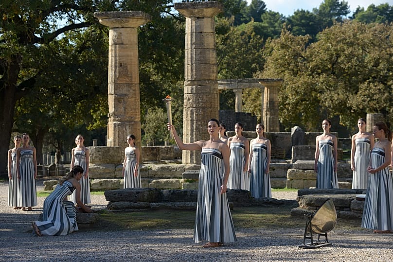 Εικόνα από την τελευταία πρόβα για την αφή της Ολυμπιακής Φλόγας την Δευτερα 24/11