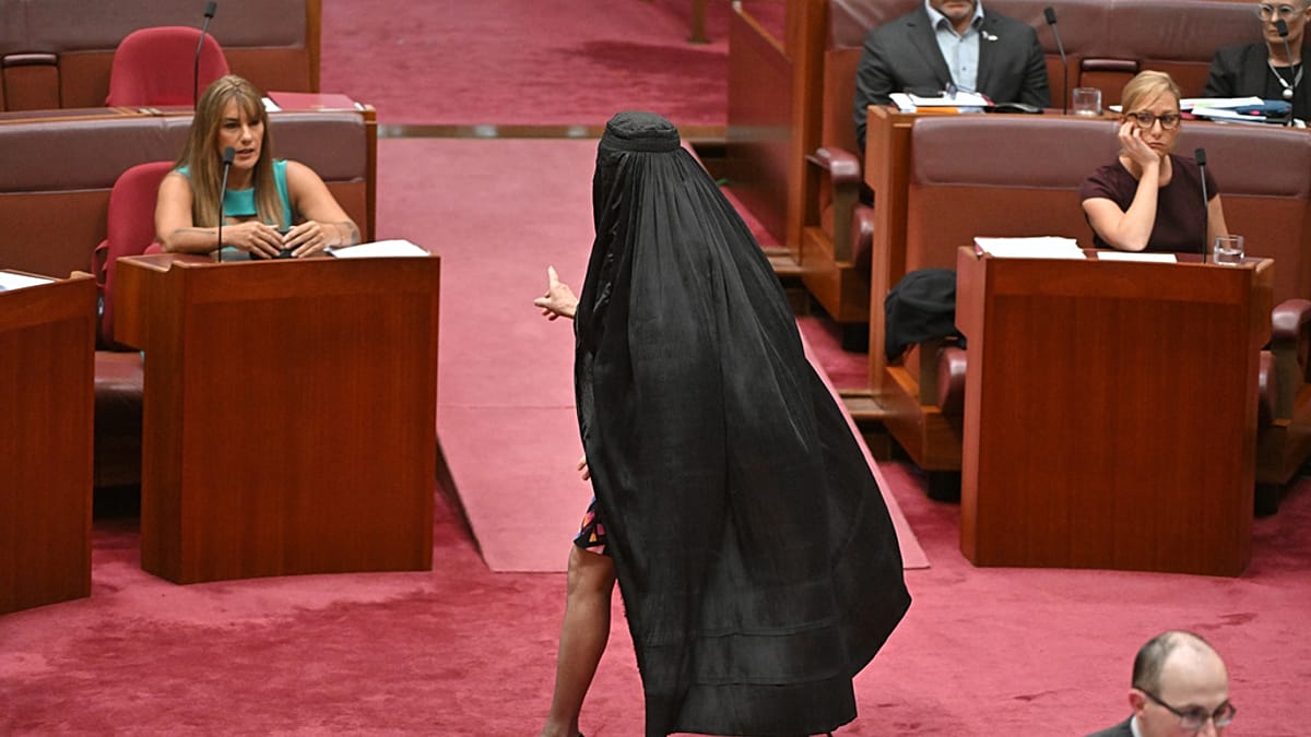 Australian senator Pauline Hanson suspended for wearing burqa in parliament