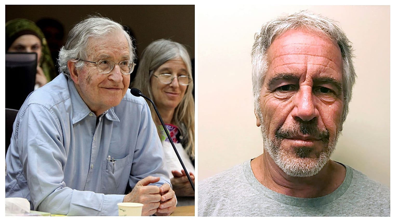 چامسکی (چپ)‌اپستین (راست)