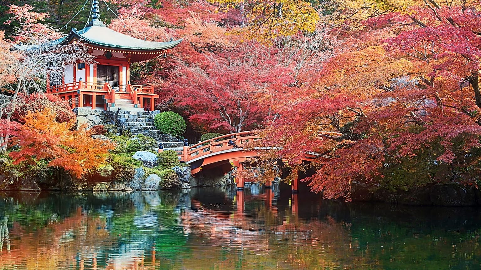 Vue du temple Daigo-ji à Kyoto