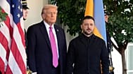 FILE: President Donald Trump, left, greets Ukraine's President Volodymyr Zelenskyy at the White House, Friday, Oct. 17, 2025, in Washington.