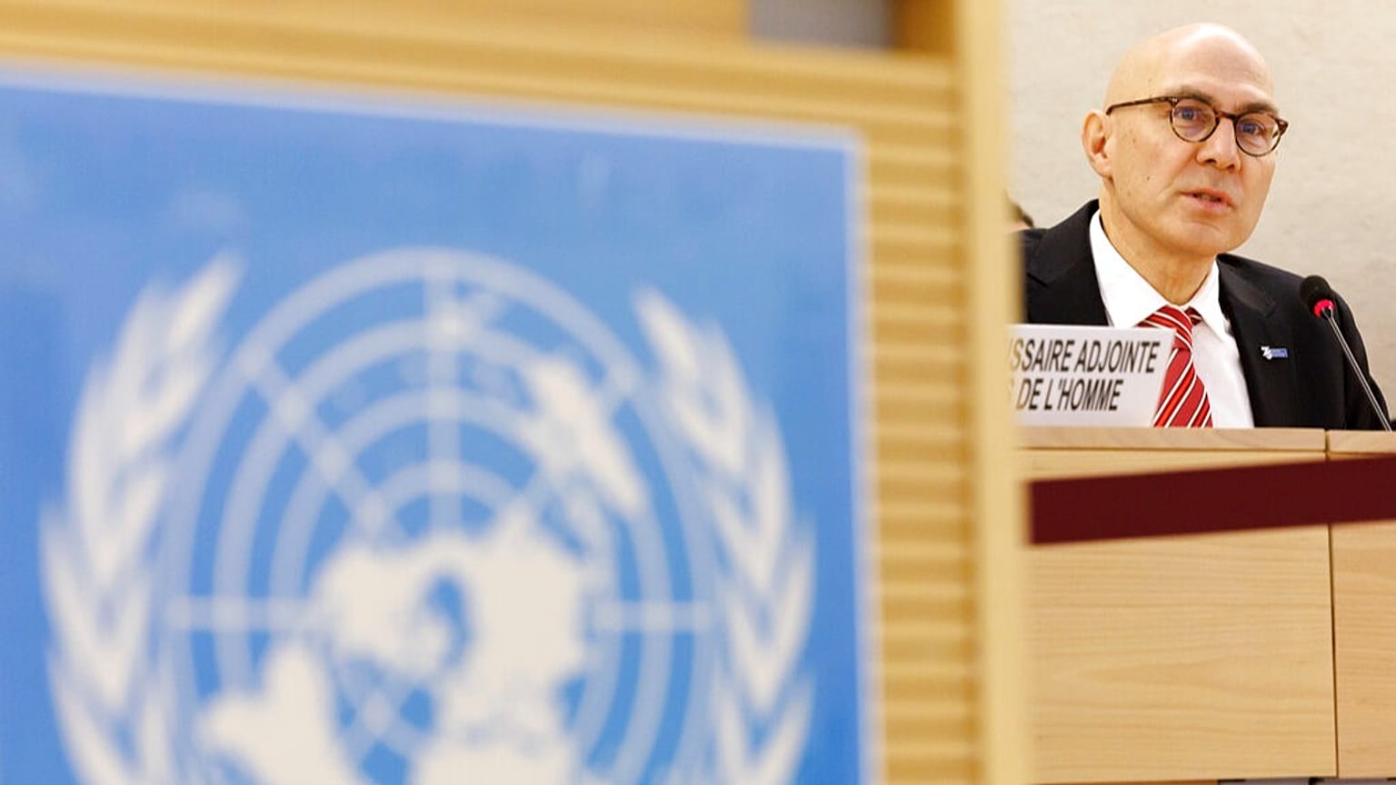  حضر المفوض السامي للأمم المتحدة لحقوق الإنسان فولكر تورك حلقة نقاش حول عقوبة الإعدام، في المقر الأوروبي للأمم المتحدة في جنيف، سويسرا، يوم الثلاثاء 28 فبراير/شباط 2023.