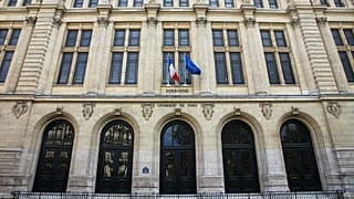 Entrance to the main building of the "new" Sorbonne, built by Henri-Paul Nénot, rue des Écoles, Paris.