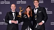Los ganadores en la categoría de Documental Deportivo por "Se acabó: el beso que cambió el fútbol español" Premios Emmy, Nueva York  24 de Noviembre 2025
