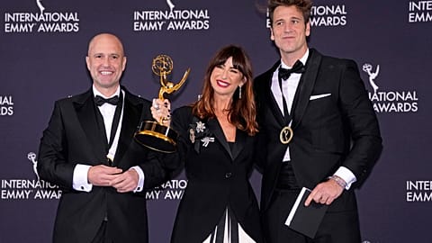 Los ganadores en la categoría de Documental Deportivo por "Se acabó: el beso que cambió el fútbol español" Premios Emmy, Nueva York  24 de Noviembre 2025