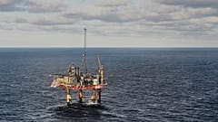 Η πλατφόρμα Siri της INEOS Energy, όπως φαίνεται από ελικόπτερο πάνω από τη Βόρεια Θάλασσα, στη Δανία.