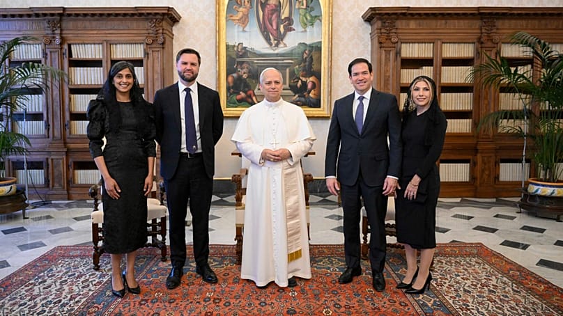 A Vance és a Rubio házaspár Leó pápánál a Vatikánban